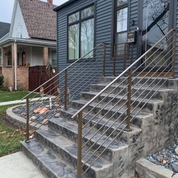 Commercial metal stair railings